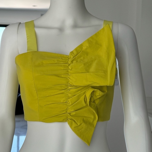 Lime Green Josie Natori Ruffle Bustier size 0 NEW - Picture 1 of 10